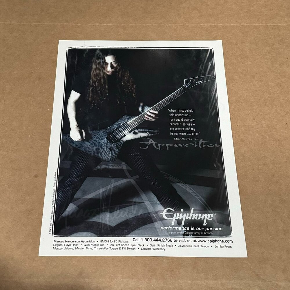 Marcus Henderson of Apparition - Epiphone Guitars - 2008 Print Ad